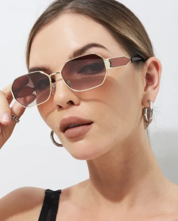 Sierra Luxe – Geometric Gold Frame Sunglasses for Women