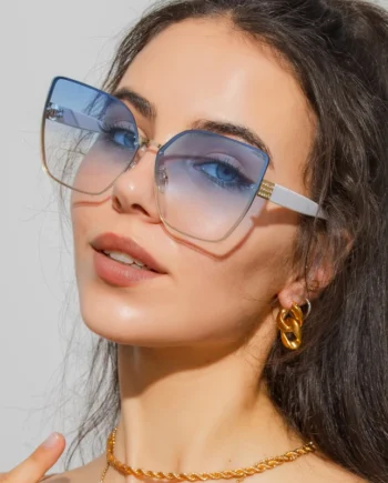 "Blue Gradient Oversized Square Sunglasses – Chic & Bold Statement Eyewear"