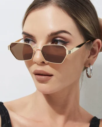 Cool Gold Geometric Sunglasses for Women – Trendy & Stylish Shades