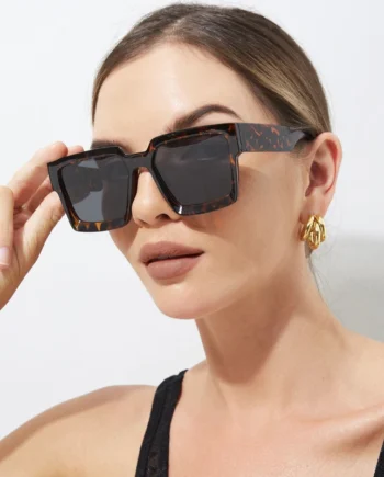 Sunglasses women – Oversized black tortoiseshell cool sunglasses aesthetic