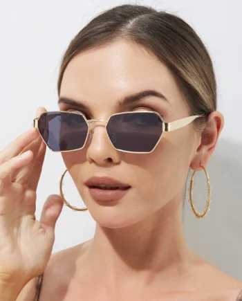 Cool Gold Frame Sunglasses for Women – Sleek & Stylish Dark Lens Shades
