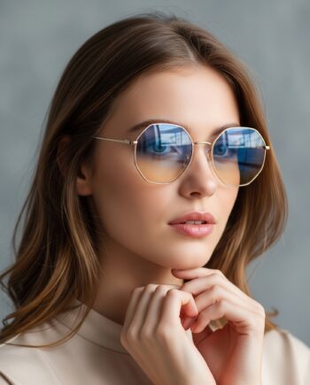 Gradient Sunglasses – Gold Frame UV400 Shades for Women