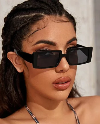 Fierce Edge Rectangle Sunglasses – Bold Y2K Revival Look