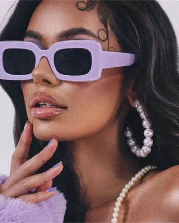 Retro Color Pop Rectangle Sunglasses – 90s Aesthetic Eyewear for Trendy Women