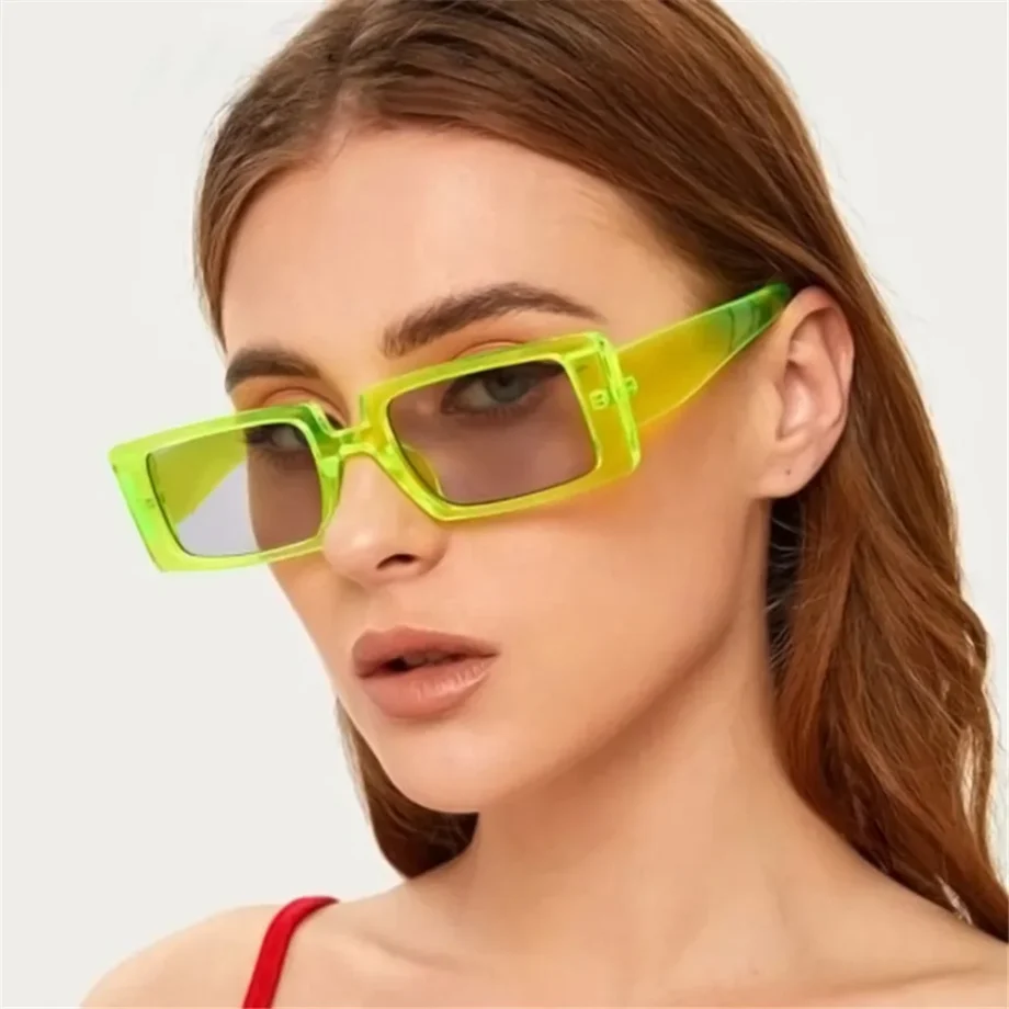 Fierce Edge Rectangle Sunglasses – Bold Y2K Revival Look